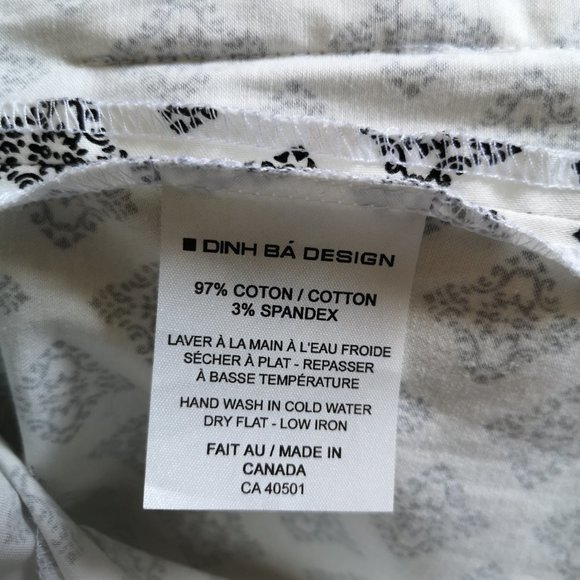 Dinh Ba Vest Small size  White/ Off white and Black Collar  Sleeveless 2 Pockets - Picture 7 of 7